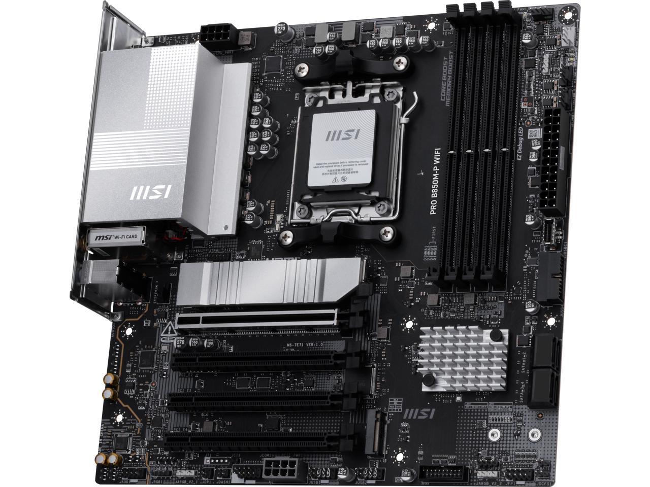 MSI PRO B850M-P WIFI AM5 AMD B - Am5 Micro Atx Pcie 5.0 Motherboard 评论和价格